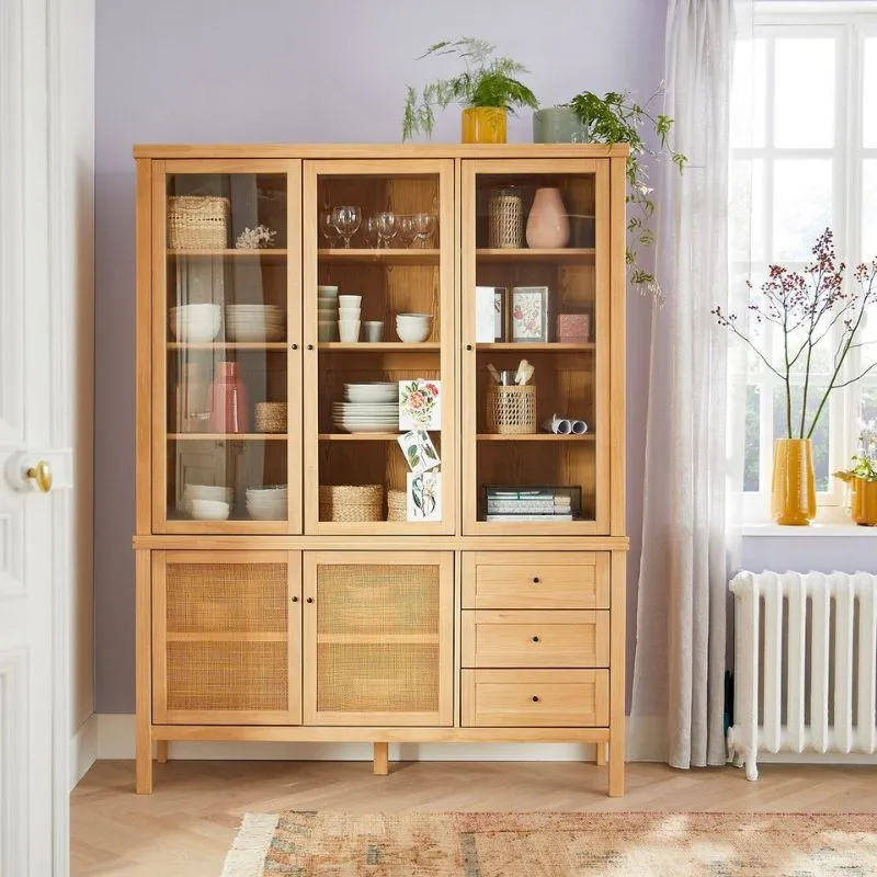 Glass Cabinet - Solid Pine Dresser Cabinet